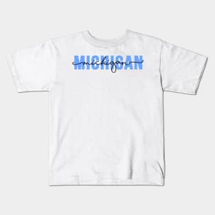 Michigan - Blue Kids T-Shirt